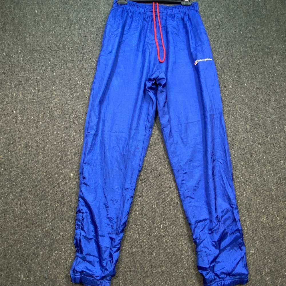 Champion Retro Sportswear Mens M Blue Nylon Windbreaker Track Pants